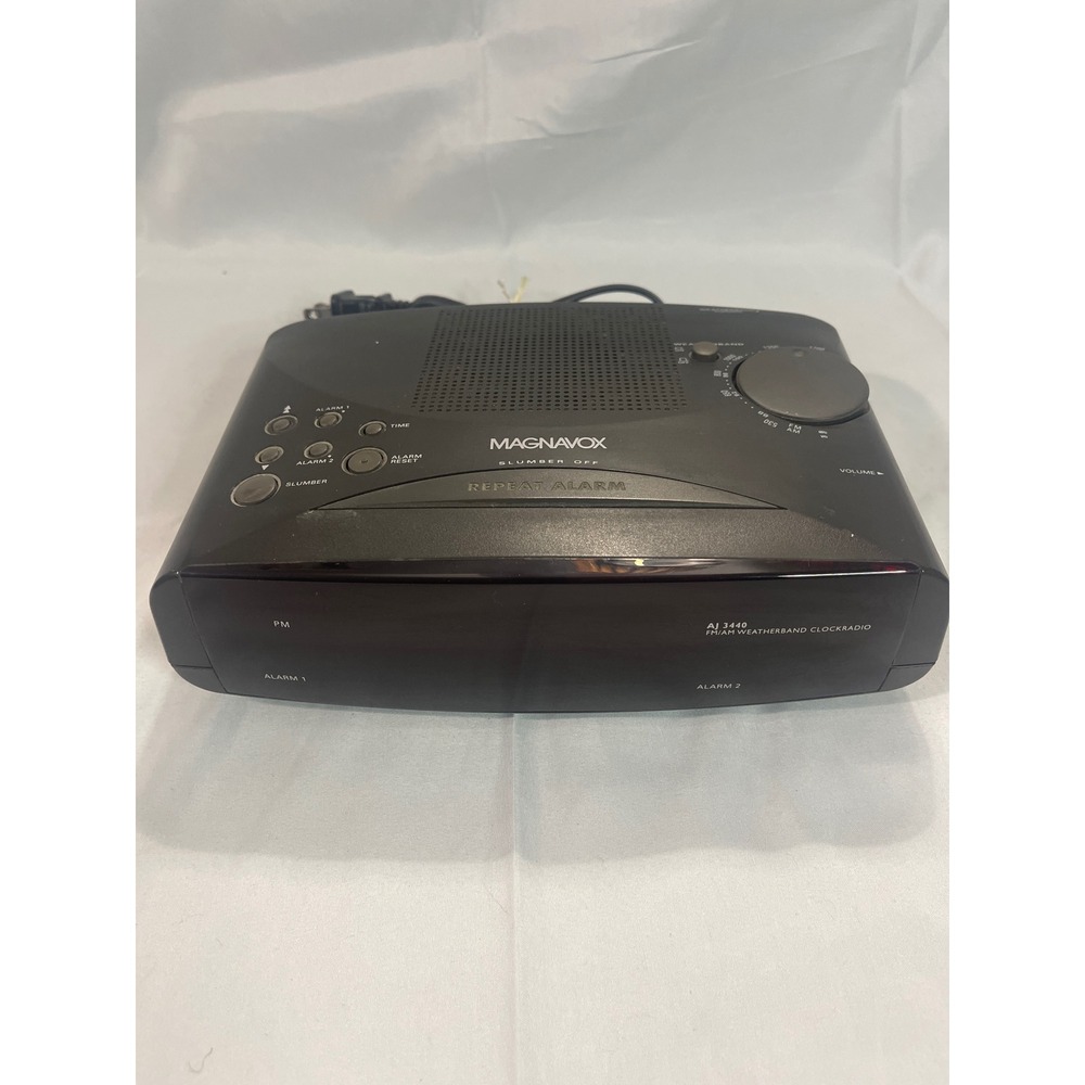 Magnavox AJ3440 AM/FM Weatherband Dual Alarm Clock Radio Slumber Off WORKS‎
